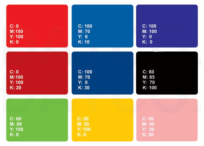 استاندارد رنگ های cmyk در چاپ کارت