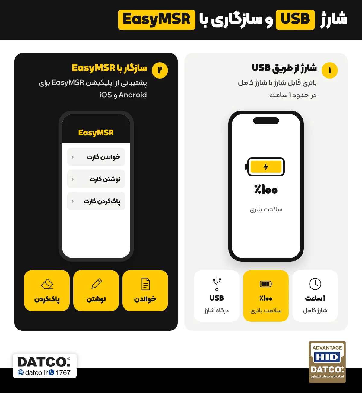 باتری قابل شارژ و قابلیت حمل